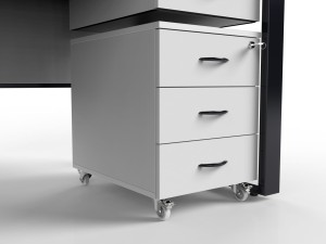 Nowoczesne biurko loftowe - szafka kołowa