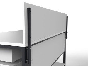 Nowoczesne biurko loftowe - tylna ścianka, blenda i wzmocnienia