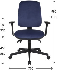 Starter 3D black chair - dimensions