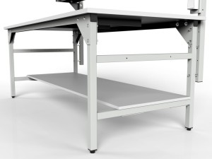 Stół do warsztatu i garażu SMWPC 2000/1500x900x800 mm z półkami i oświetleniem - półka dolna