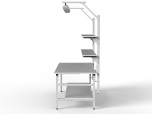 Stół do warsztatu i garażu SMWPC 2000/1500x900x800 mm z półkami i oświetleniem - profil