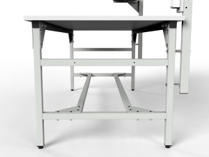 Stół warsztatowy SMWPC 2000/1500x900x800 mm z trzema półkami i oświetleniem - dodatkowe wzmocnienia