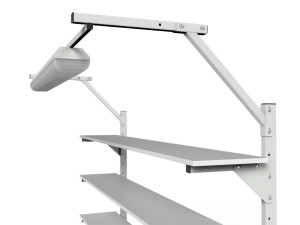 Stół warsztatowy SMWPC 2000/1500x900x800 mm z trzema półkami i oświetleniem - oświetlenie centralne