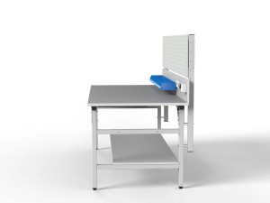 Stół warsztatowy SMWD 2000x900x800 mm ze ścianką perforowaną i pojemnikami - profil