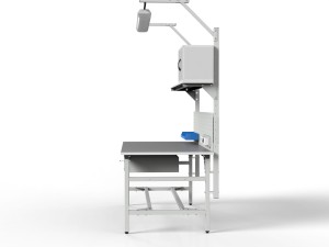 Stół warsztatowy SMWPK6C 2000/1500x900x800 mm z szafką szufladą pojemnikami i oświetleniem - profil