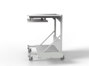 Mobile table WE-0507 with computer shelf and keyboard drawer - side view