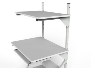 Mobile table WE-0507-2 with two shelves and PC accessories - top shelf