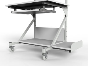 Mobile table WE-0507-2 with two shelves and PC accessories - bottom space
