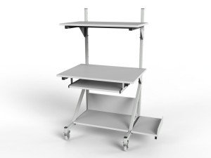 Mobile table WE-0507-2 with two shelves and PC accessories