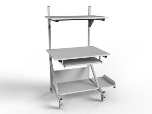 Mobile table WE-0507-2 with two shelves and PC accessories