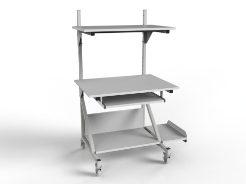 Mobile table WE-0507-2 with two shelves and PC accessories