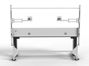 Electrically adjustable assembly table with cable channel with a load capacity of 300 kg