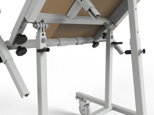 Small rack with 80° inclination for the prefabrication of control cabinets