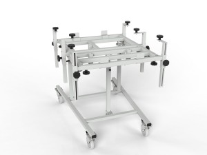 Small rack with 80° inclination for the prefabrication of control cabinets