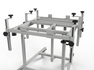 Small rack with 80° inclination for the prefabrication of control cabinets