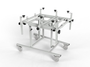 Small rack with 80° inclination for the prefabrication of control cabinets