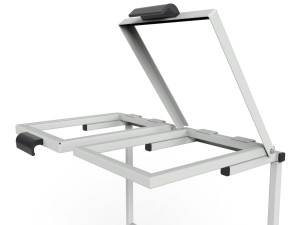 Mobile stand WO-14254 for two 120L waste bags with a hinged lid