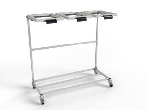 Mobile stand WO-15545 for three 120L waste bags