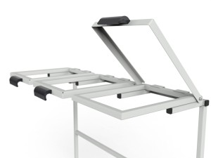 Mobile stand WO-15545 for three 120L waste bags with a flap