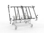 Rack for prefabrication of control cabinets with up to 55° inclination