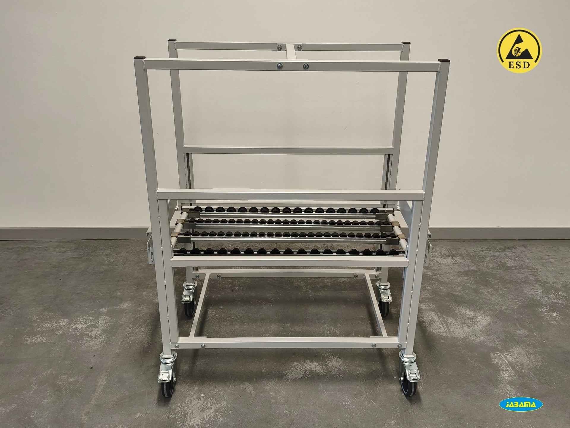 ESD cart for storage bins