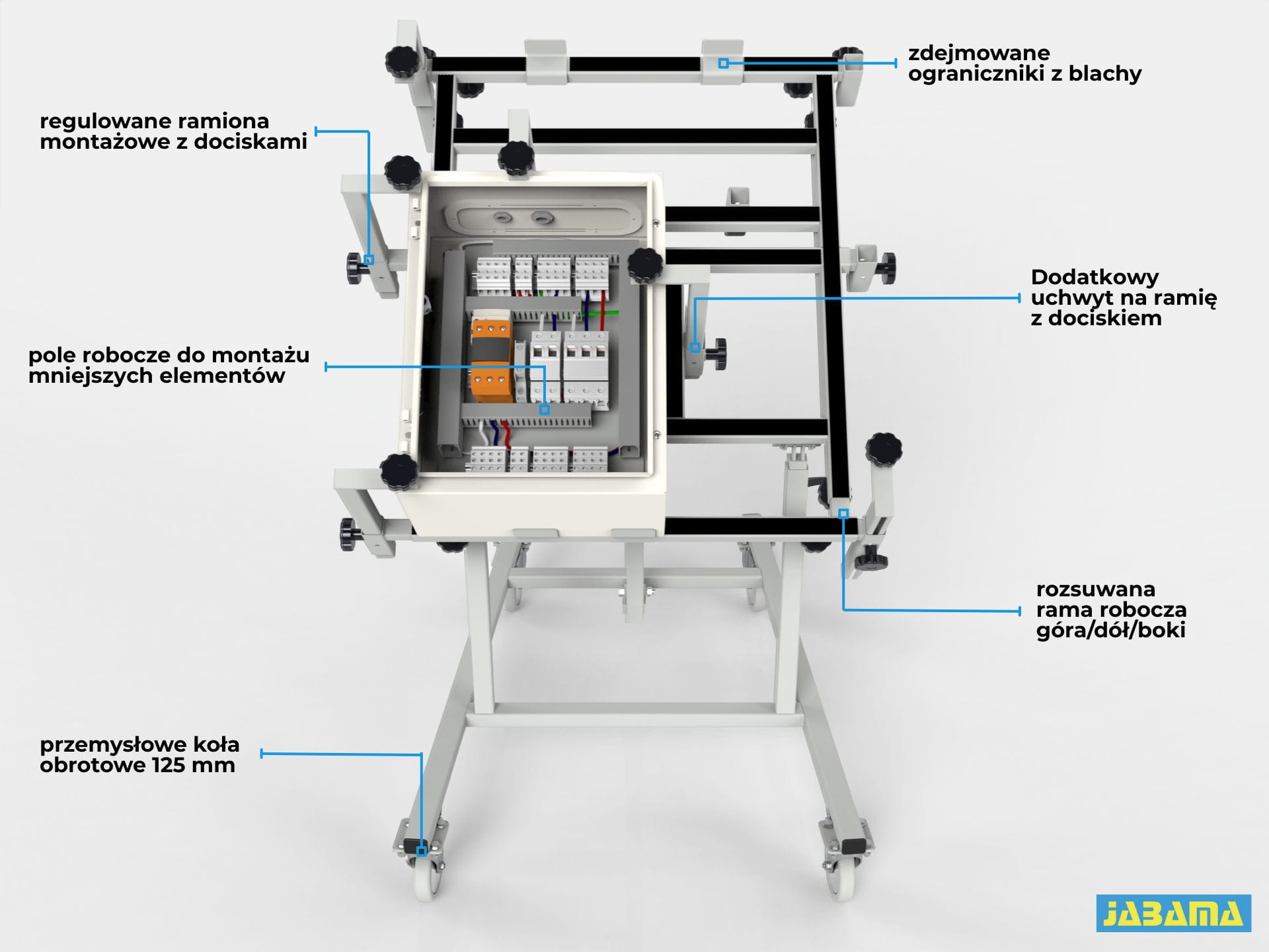 Stół do prefabrykacji szaf elektrycznych SMR-SPEC-09729 Jabama funkcje